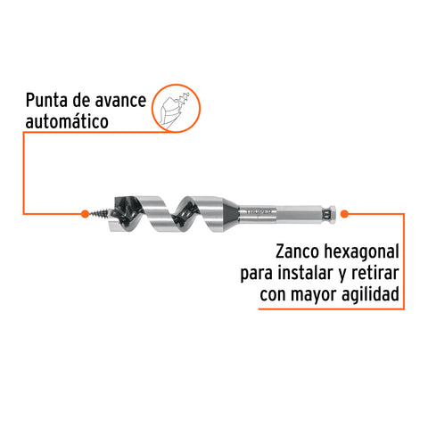 Broca auger tipo berbiquí 1' X 6', TRUPER | BAB-1X6 | 104064