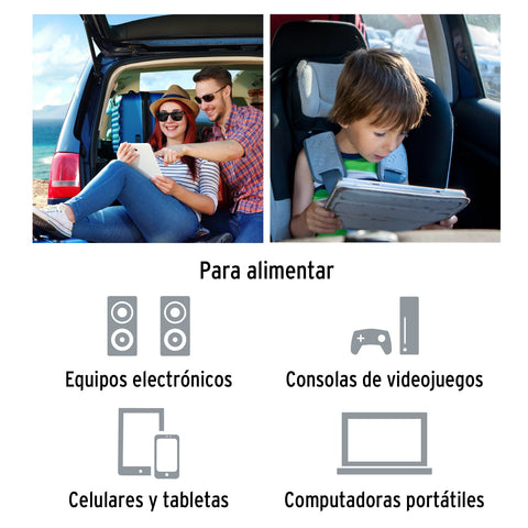 Inversor de corriente de 200 W con puertos USB, Truper | INCO-200 | 10448