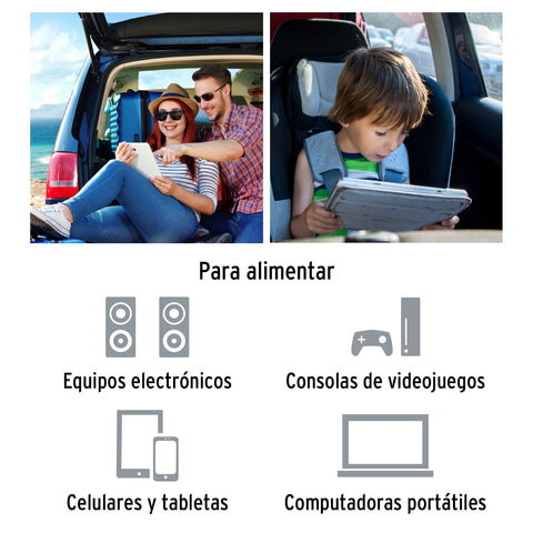 Inversor de corriente de 400 W con puertos USB, Truper | INCO-400 | 10449