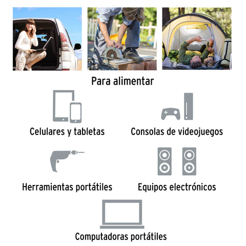 Inversor de corriente de 1200 W con puertos USB, Truper | INCO-1000 | 10491