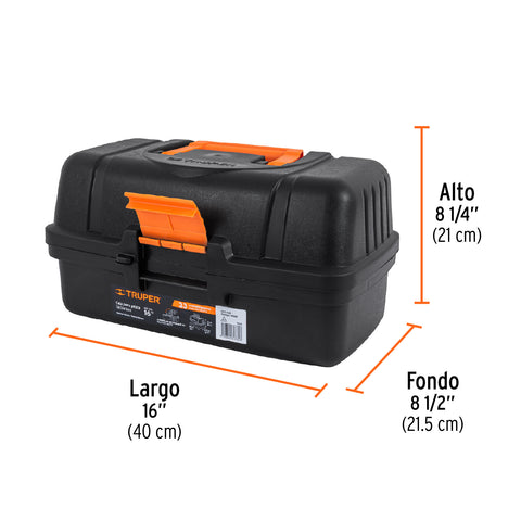 Caja para pesca de 16' con 3 bandejas deslizables, Truper | CPE-16N | 10539