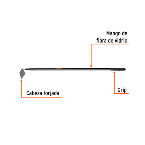 Azadón jardinero, mango fibra de vidrio de 60', TRUPER | ATJ-F | 10559