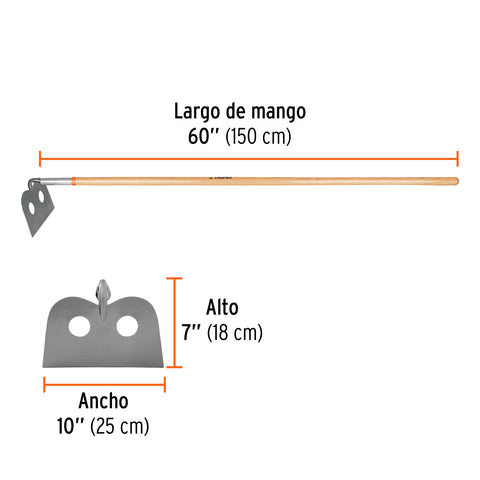 Azadón mezclero, cabeza forjada 10', mango de 60', TRUPER | ATM | 10565