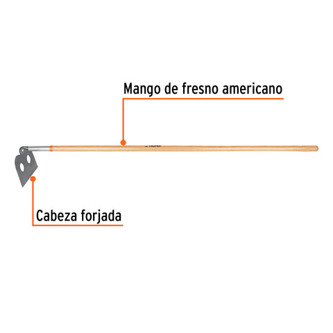 Azadón mezclero, cabeza forjada 10', mango de 60', TRUPER | ATM | 10565