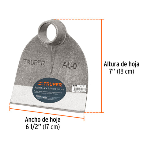 Azadón Lane No. 0 de 1.6 lb, sin mango, TRUPER | AL-0 | 10600