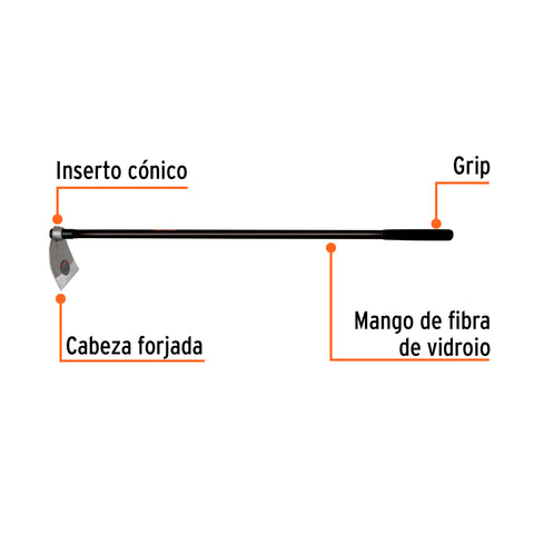 Azadón Lane No. 2 de 2.0 lb, mango de fibra 54', TRUPER | AL-2M | 10618