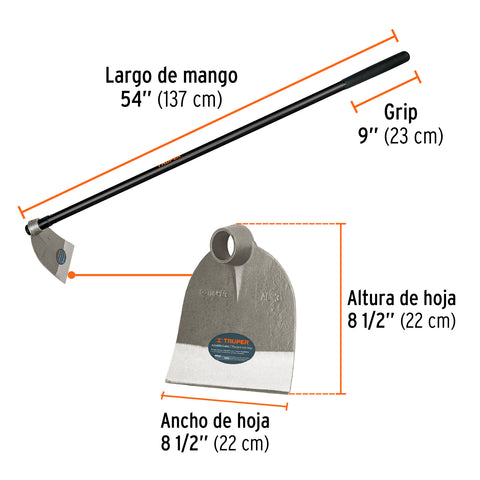 Azadón Lane No. 3 de 2.1 lb, mango de fibra 54', TRUPER | AL-3M | 10621