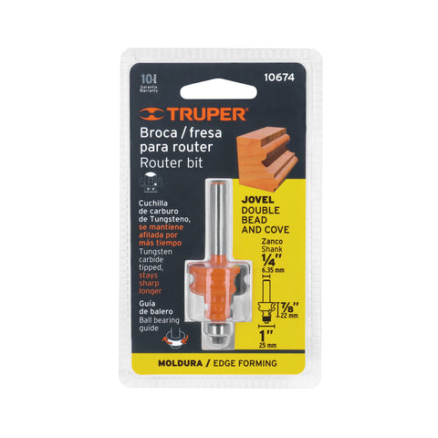 Broca router, jovel, 1', con balero, Truper | BROU-J1X | 10674