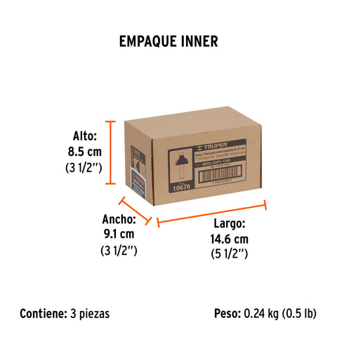 Broca para router, española, 1-1/4', con balero, Truper | BROU-ESP1-1/4X | 10676
