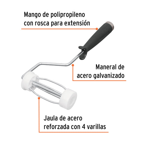 Maneral de 4' con jaula para rodillo, TRUPER | MAJA-4 | 10743