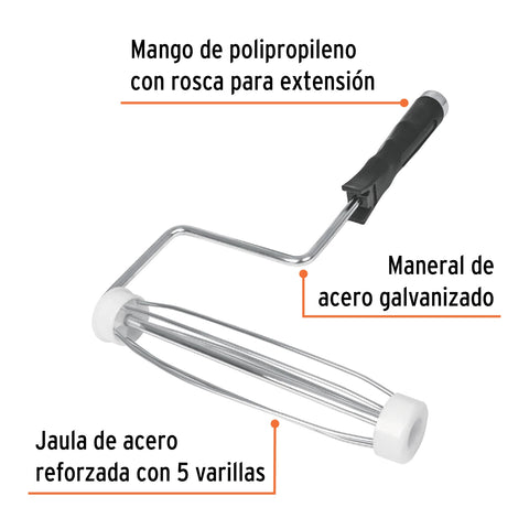 Maneral de 9', reforzado, con jaula para rodillo, TRUPER | MAJA-9X | 10745