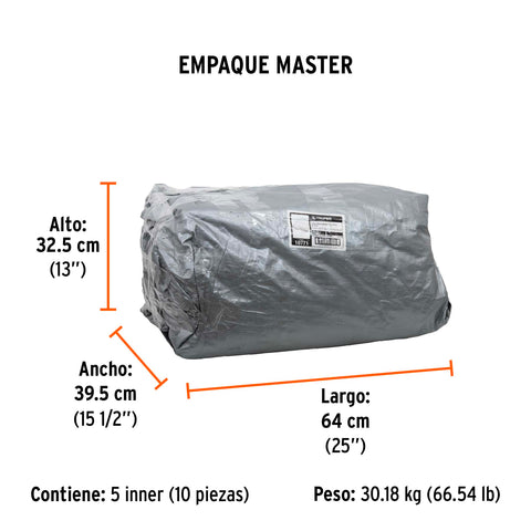 Lona de polietileno reforzada 3 x 5 m, gris, 180g/m2, TRUPER | LT-35 | 10771