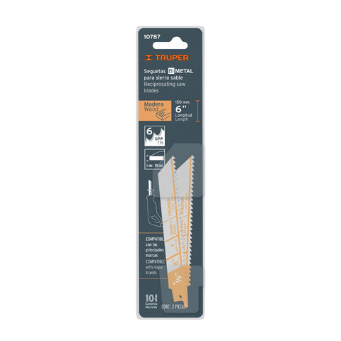 Blíster con 2 seguetas sierra sable 6' 6 DPP para madera | SE-66M | 10787