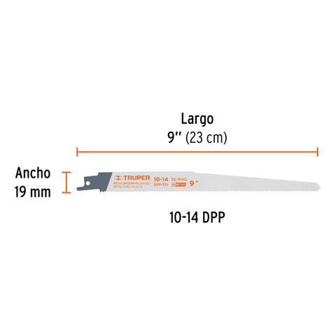 Blíster con 2 seguetas sierra sable 9' 10-14 DPP uso general | SE-914G | 10791