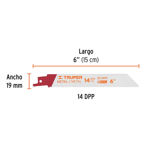 Blíster con 2 seguetas sierra sable 6' 14 DPP para metal | SE-614F | 10795