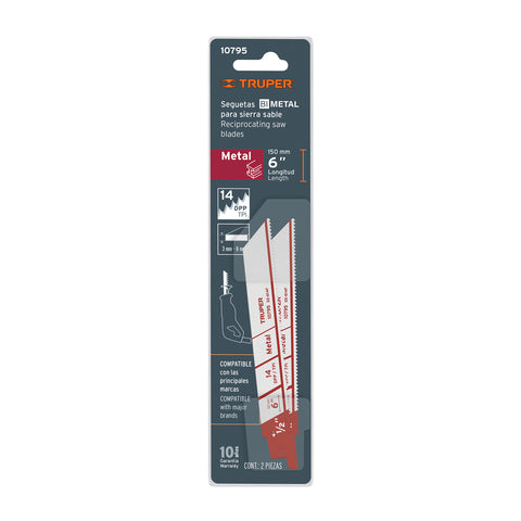 Blíster con 2 seguetas sierra sable 6' 14 DPP para metal | SE-614F | 10795