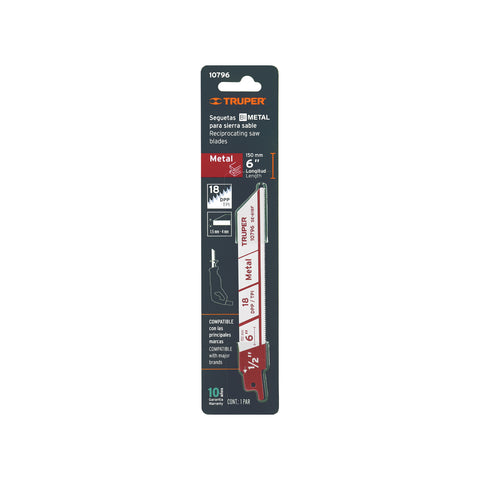 Blíster con 2 seguetas sierra sable 6' 18 DPP para metal | SE-618F | 10796