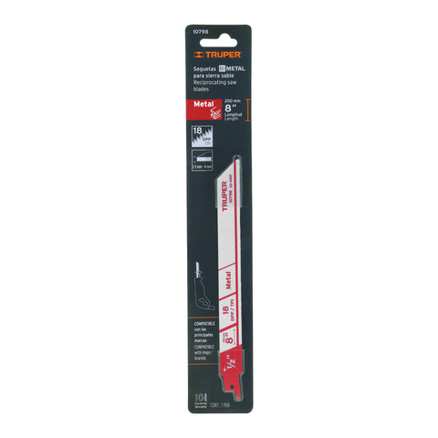 Blíster con 2 seguetas sierra sable 8' 18 DPP para metal | SE-818F | 10798