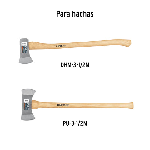 Mango hickory 35' para hacha doble y Pulaski 3-1/2lb, TRUPER | MG-DHM-3-1/2 | 10810