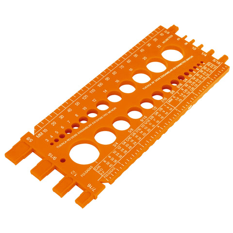 Regleta medidora de tuercas y tornillos, std y mm, TRUPER | REGLA-22 | 10811