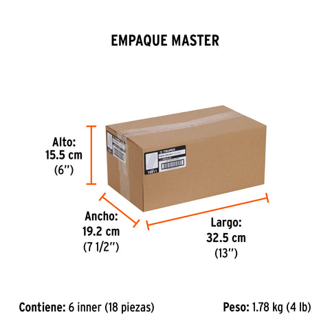 Regleta medidora de tuercas y tornillos, std y mm, TRUPER | REGLA-22 | 10811