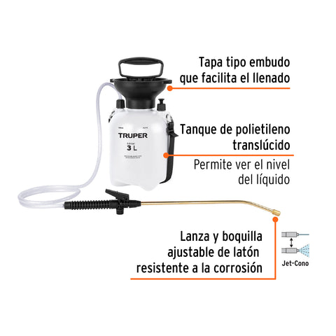 Fumigador jardinero 3 L (0.8 gal), Truper | FUT-3 | 10835