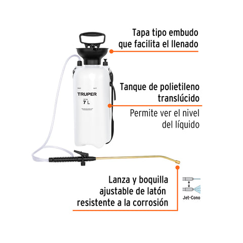 Fumigador jardinero 7 L (1.8 gal), Truper | FUT-7 | 10837