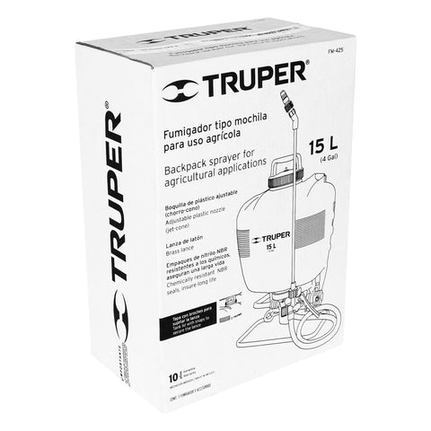 Fumigador de 15 L manual de mochila, Truper | FM-425 | 10887