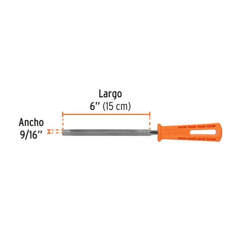 Lima triángular 6' para machete, 34 dpp, con mango, TRUPER | LTR-6M | 10918