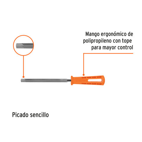 Lima triángular 6' para machete, 34 dpp, con mango, TRUPER | LTR-6M | 10918