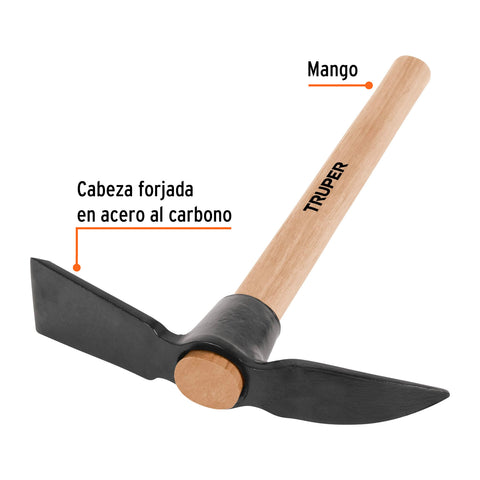 Talacho-pico, mango de madera 14', Truper | TJA-2 | 10927