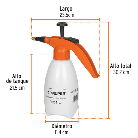 Fumigador de 1 litro doméstico, Truper | FDO-1 | 10929