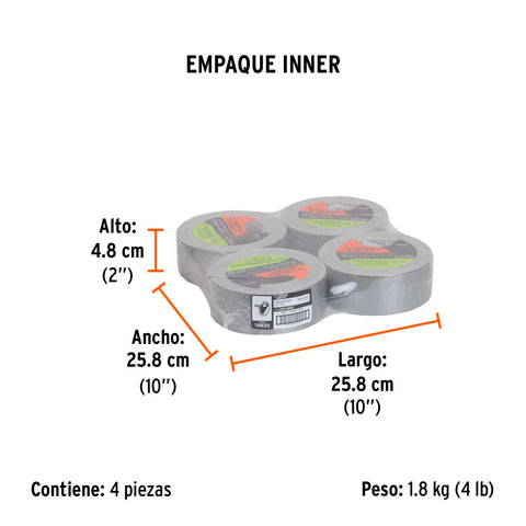 Cinta para ducto 30m x 48mm, espesor 0.27mm, Expert | CDU-30XX | 10933