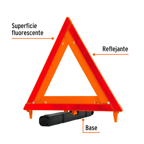 Triángulo de seguridad, 17', con estuche plástico, TRUPER | TRISE-435 | 10942