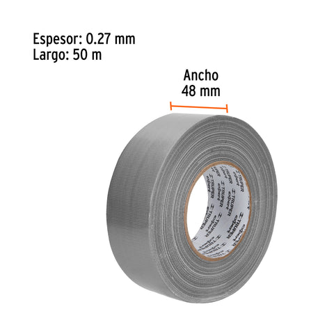 Cinta para ducto 50m x 48mm, espesor 0.27mm, Expert | CDU-50XX | 10944
