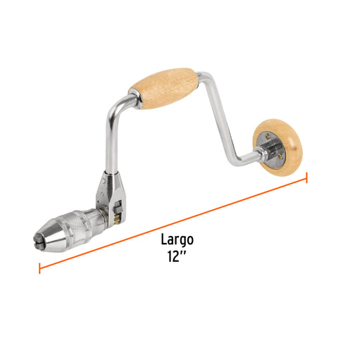 Berbiquí profesional 12' perilla de madera, TRUPER | BC-12M | 10970