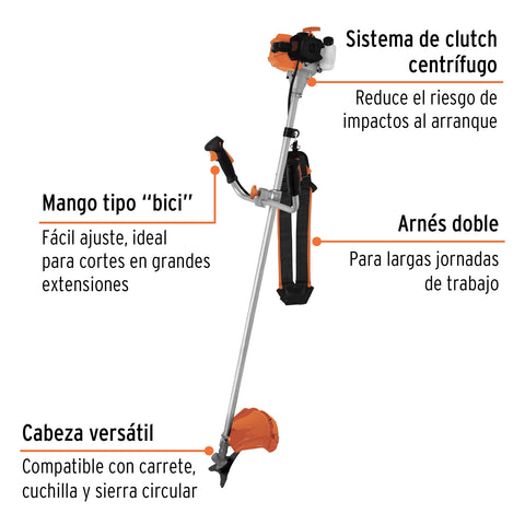 Desmalezadora a gasolina 33 cc mango tipo 'bici', 18' corte | DES-330 | 11029