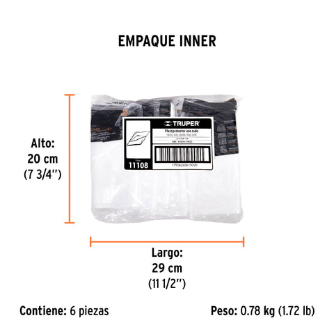 Plastiprotector 5 x 2 m, uso rudo, Truper | PLAP-10R | 11108