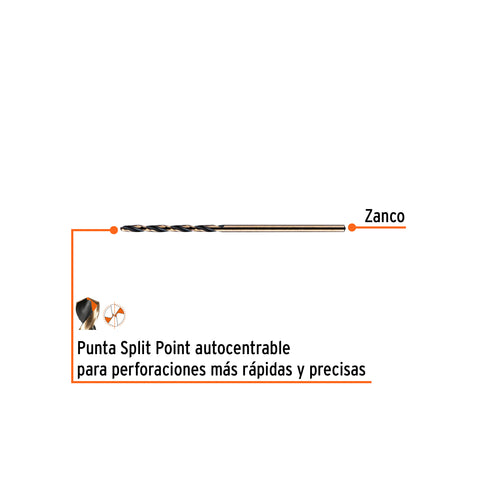 Broca HSS 1/16' Trugold para metal, Truper Expert | BAV-1/16 | 11110
