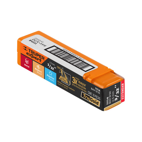 Broca HSS 3/32' Trugold para metal, Truper Expert | BAV-3/32 | 11114