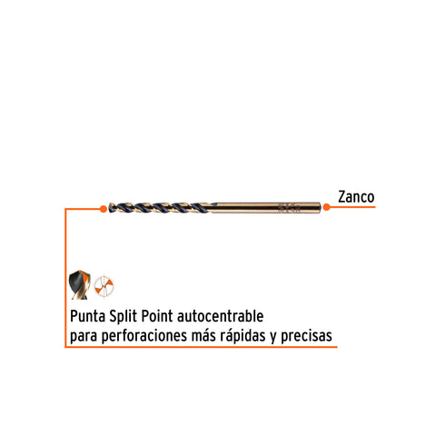 Broca HSS 9/64' Trugold para metal, Truper Expert | BAV-9/64 | 11120