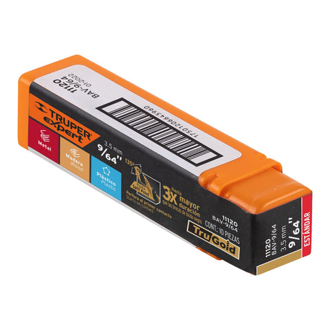 Broca HSS 9/64' Trugold para metal, Truper Expert | BAV-9/64 | 11120