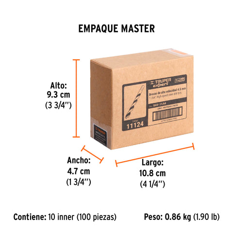 Broca HSS 11/64' Trugold para metal, Truper Expert | BAV-11/64 | 11124