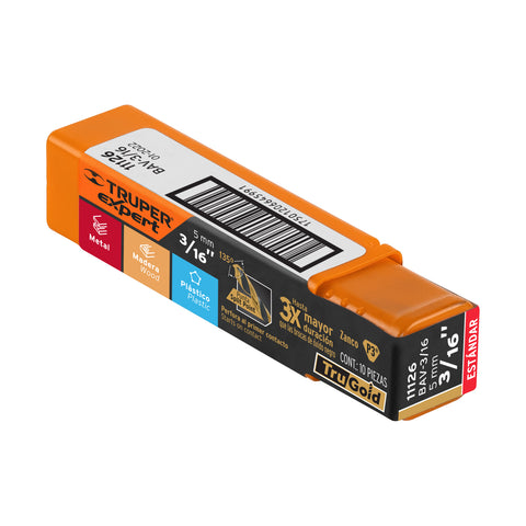 Broca HSS 3/16' Trugold para metal, Truper Expert | BAV-3/16 | 11126