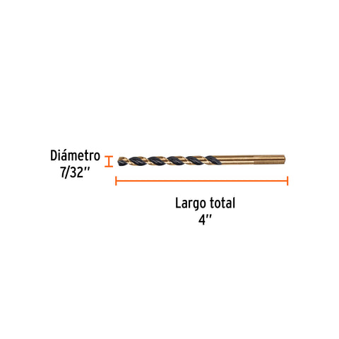 Broca HSS 7/32' Trugold para metal, Truper Expert | BAV-7/32 | 11130