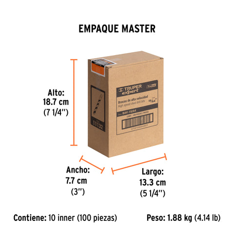 Broca HSS 15/64' Trugold para metal, Truper Expert | BAV-15/64 | 11132