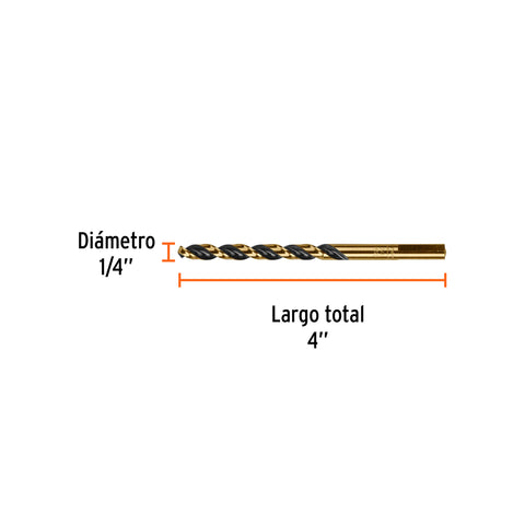 Broca HSS 1/4' Trugold para metal, Truper Expert | BAV-1/4 | 11134