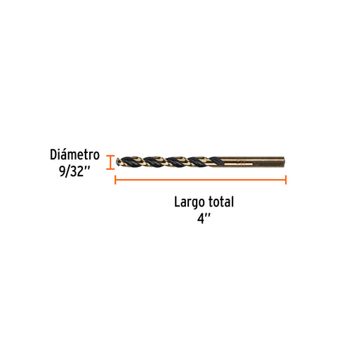 Broca HSS 9/32' Trugold para metal, Truper Expert | BAV-9/32 | 11138