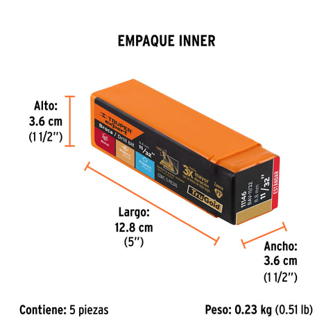Broca HSS 11/32' Trugold para metal, Truper Expert | BAV-11/32 | 11146