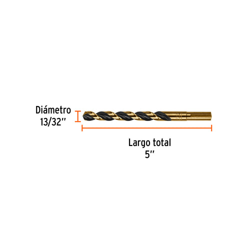 Broca HSS 13/32' Trugold para metal, Truper Expert | BAV-13/32 | 11154